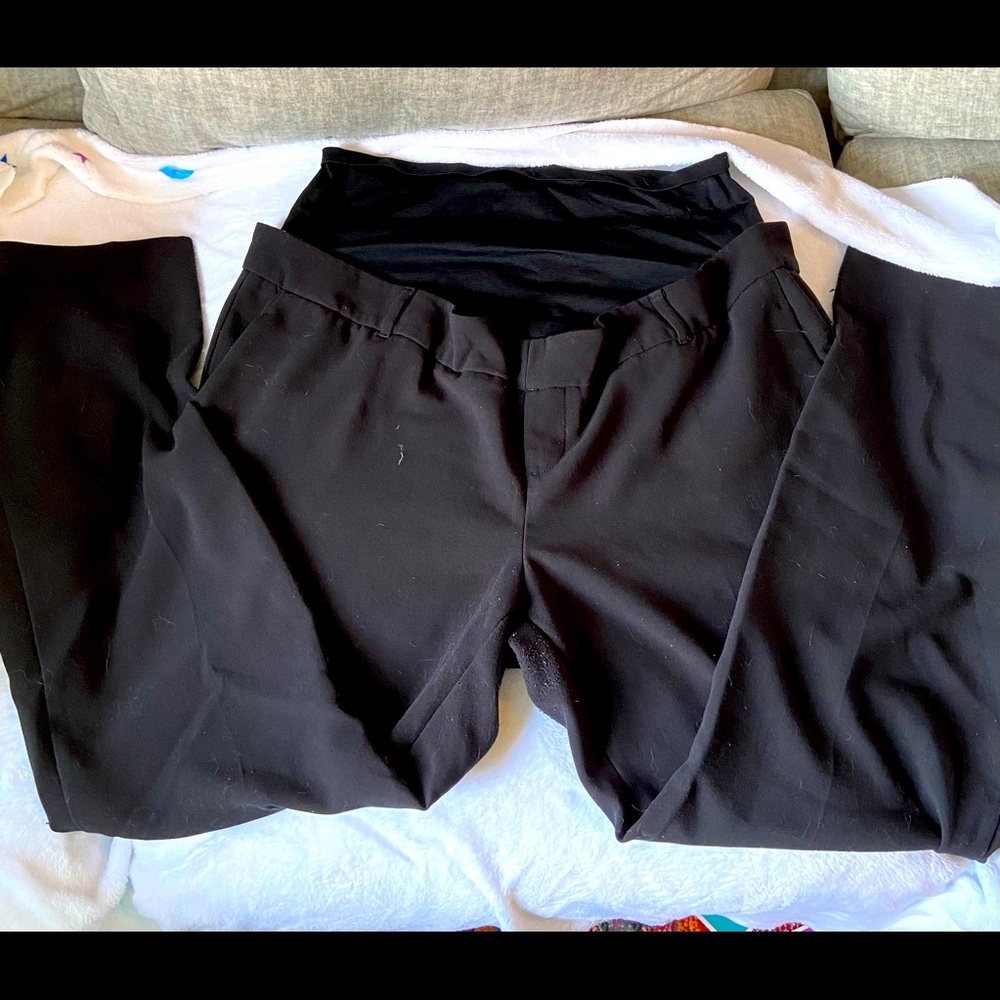 Old Navy black, fold over, maternity trousers